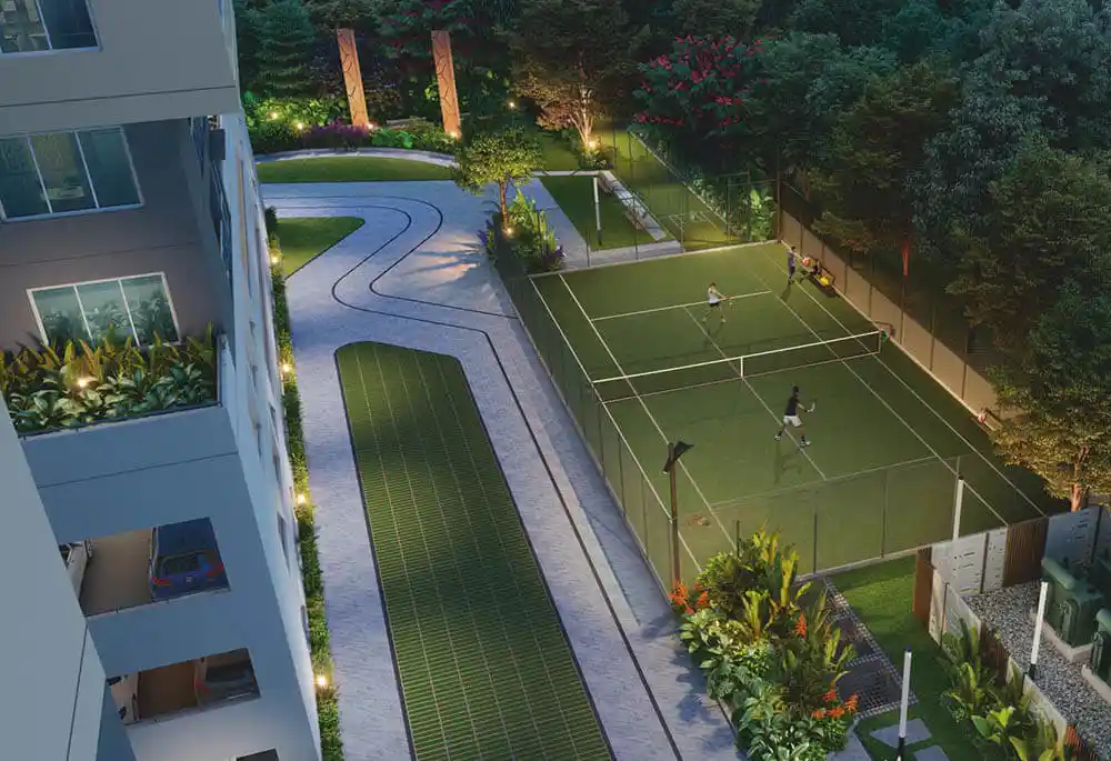 Sattva Lakeridge multipurpose Court by Sattva Group located in Neopolis, Kokapet, Hyderabad West